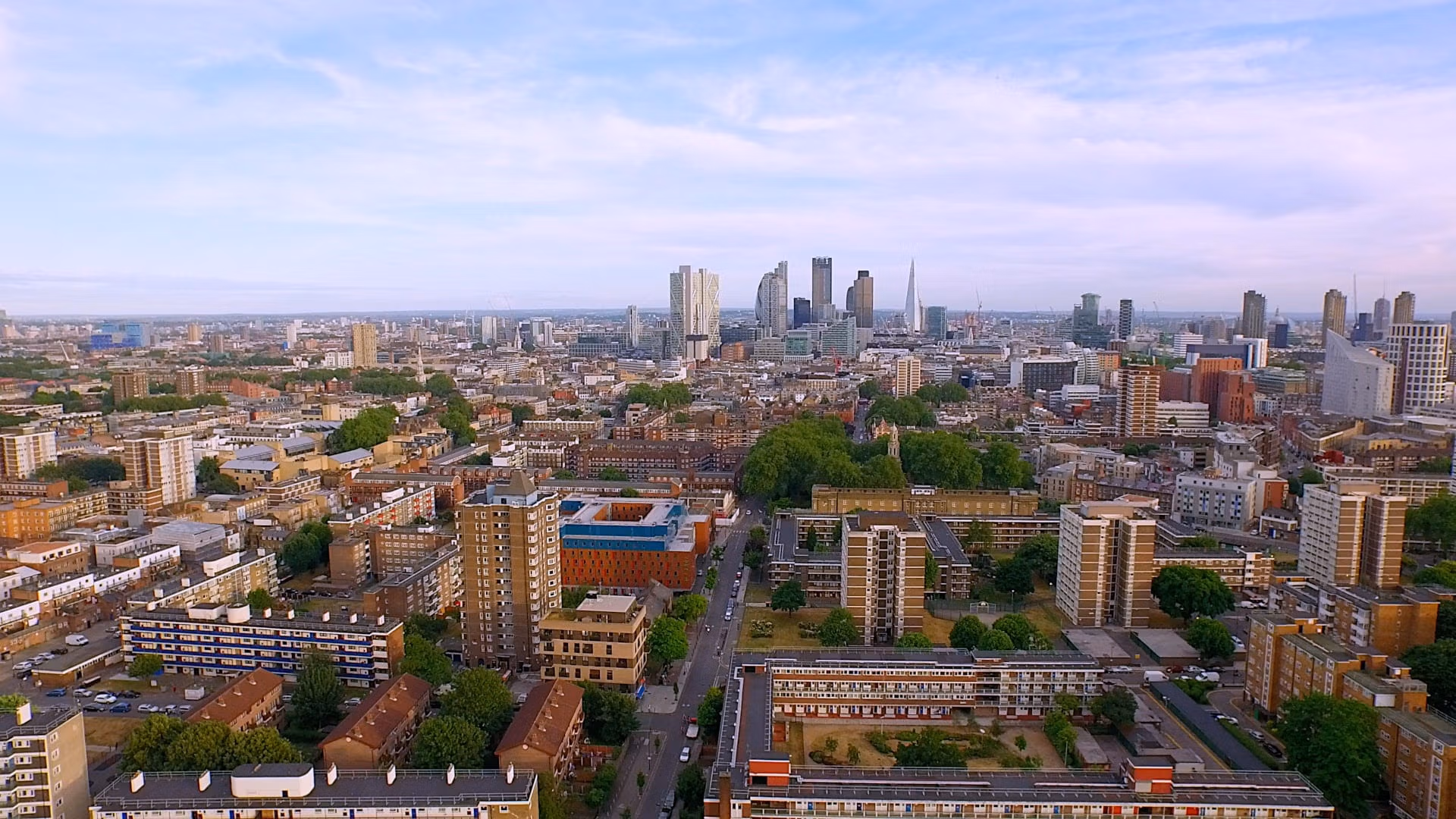 Hackney buildings and streetscape