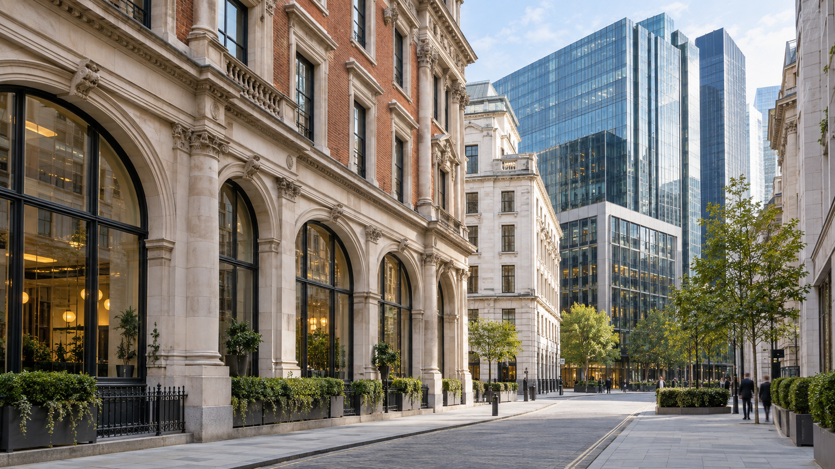 Historic and modern architecture in the City of London