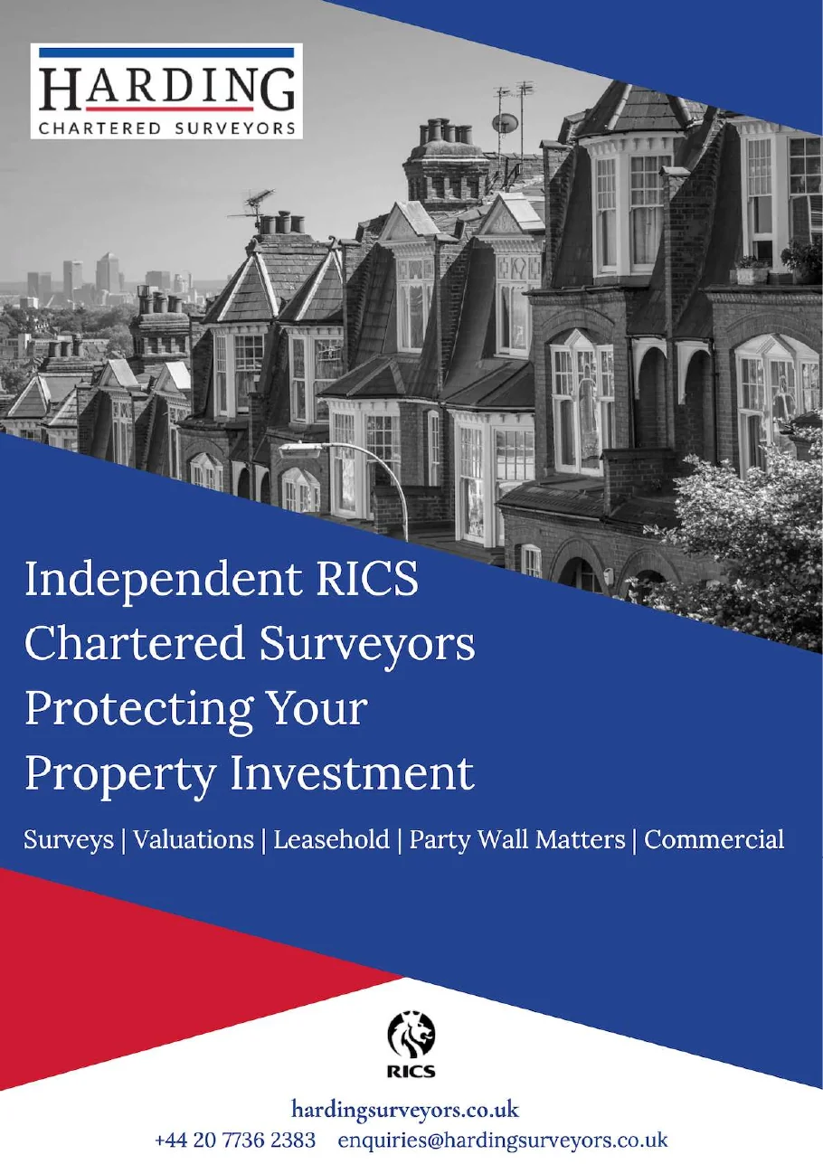 Actual cover of Harding Chartered Surveyors’ RICS Level 3 Building Survey sample report